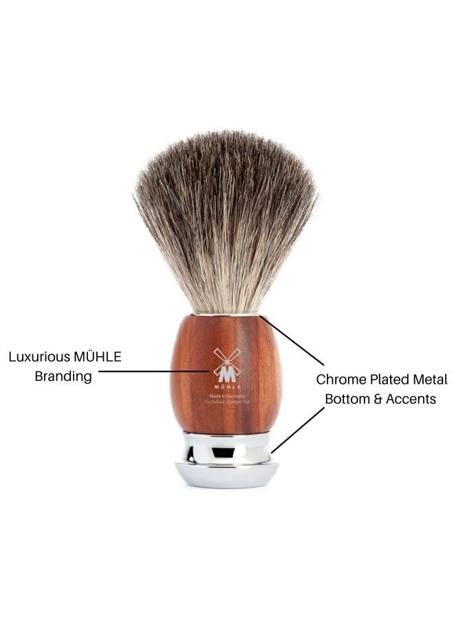 M MÜHLE فرشاة حلاقة فاخرة من خشب البرقوق VIVO - فرشاة حلاقة للرجال، رغوة غنية - Image 3