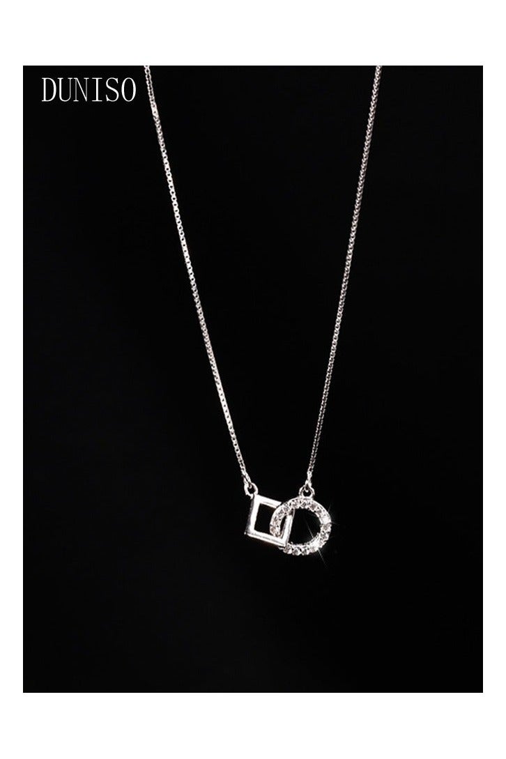 DUNISO Drop-Shaped Pendant Necklace For Women and Girls Trendy Fashion Accessories with a Unique Minimalist Vibe Fashion Jewelry Dress Accessories - Image 2