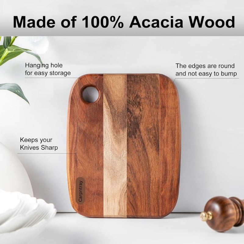 Carpentray Wood Cutting Boards for Kitchen Acacia Wooden Cutting Boards Thick Cutting Board Wood Serving Boards with Hang Hole for Meat or Vegetables - Image 4