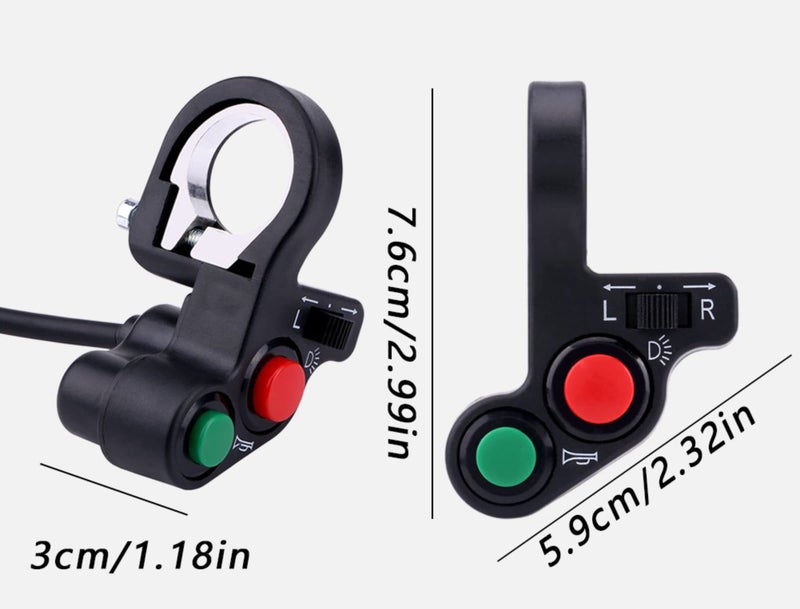 Asryd Bike Handlebar Multipurpose 3 Way Switch Fog Light/headlight push button On/Off Switch with Horn Push Switch and indicator switch For Suzuki Intruder 150 (Pack of 1) - Image 3