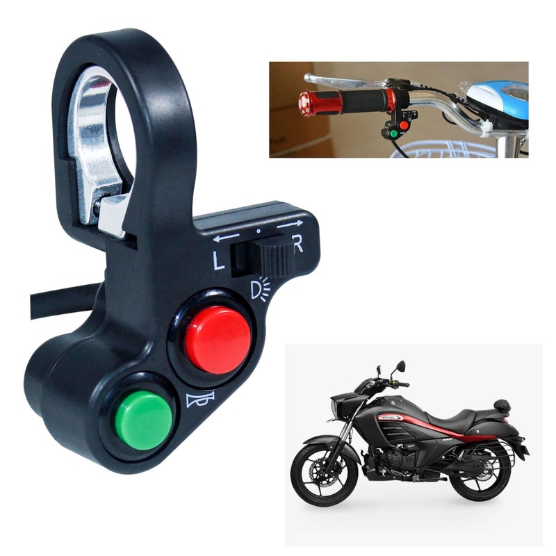 Asryd Bike Handlebar Multipurpose 3 Way Switch Fog Light/headlight push button On/Off Switch with Horn Push Switch and indicator switch For Suzuki Intruder 150 (Pack of 1) - Image 5