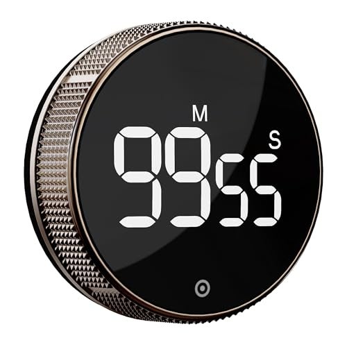 Blue Snail مؤقت مطبخ BlueSnail مع شاشة LED رقمية عرض ذكي Efficana للمنزل والفصل الدراسي والصالة الرياضية والمكتب، مؤقت إنتاجية قابل للتعديل في الحجم والسطوع (لون السلاح)  - Image 1