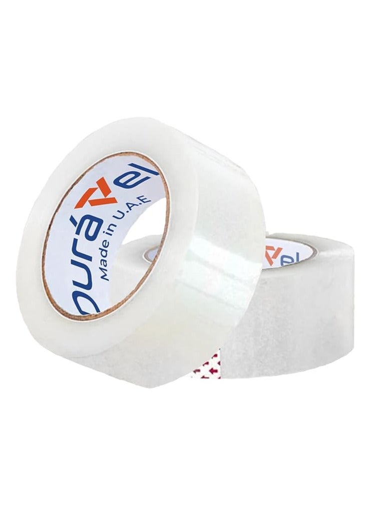 Duravel Clear Packing Tape, 2 inches x 50 yards Strong Heavy Duty Packaging Tape for Sealing Parcel Boxes, Moving Boxes Houses, Large Postal Bags, Office Supplies [2 Roll] - Image 1