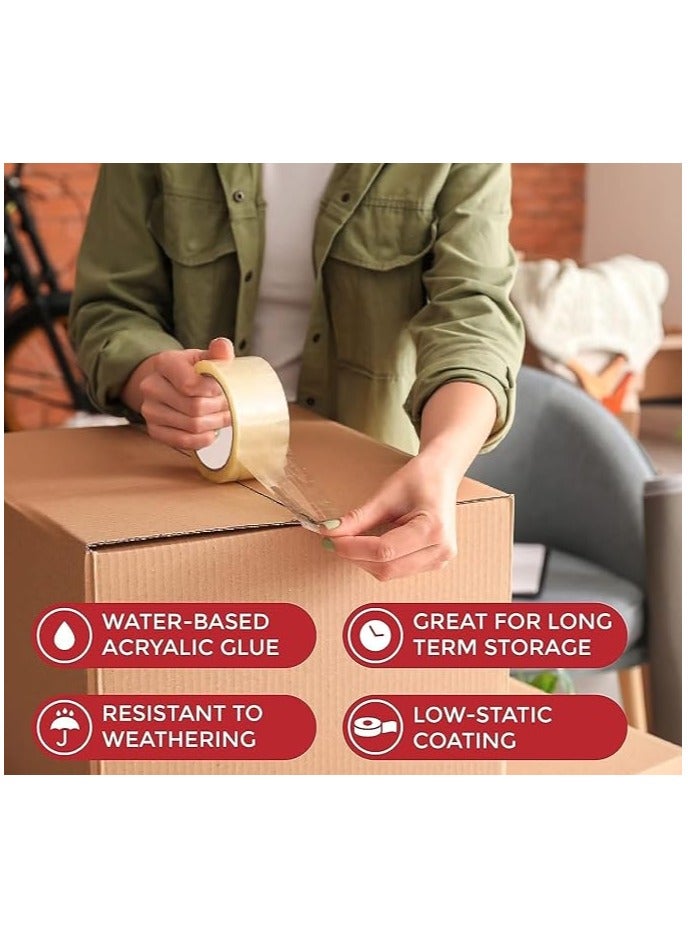 Duravel Clear Packing Tape, 2 inches x 50 yards Strong Heavy Duty Packaging Tape for Sealing Parcel Boxes, Moving Boxes Houses, Large Postal Bags, Office Supplies [2 Roll] - Image 4