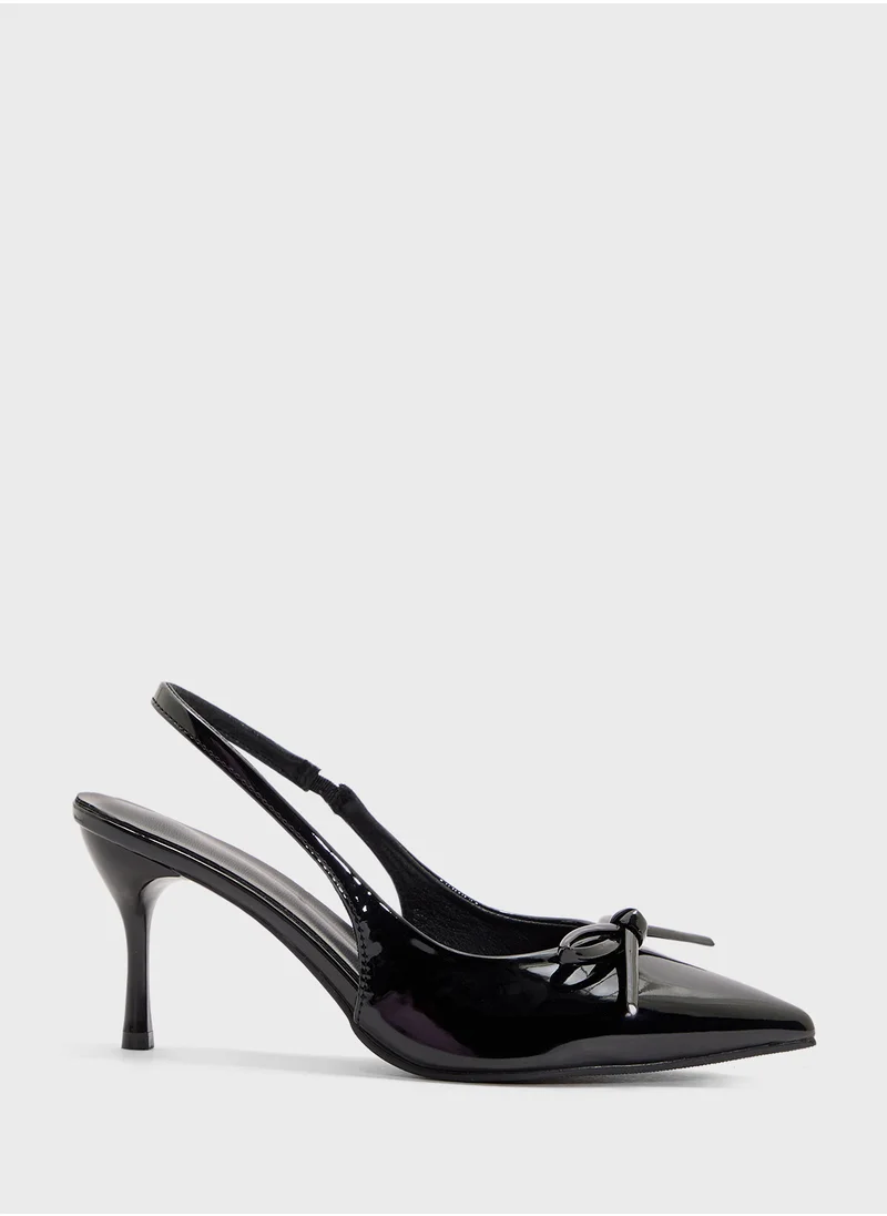 Ginger Slingback Pump With Bow Detail