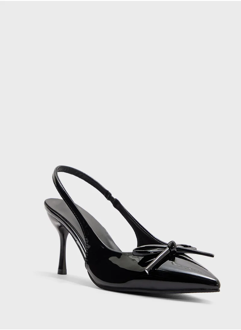 جينجر Slingback Pump With Bow Detail