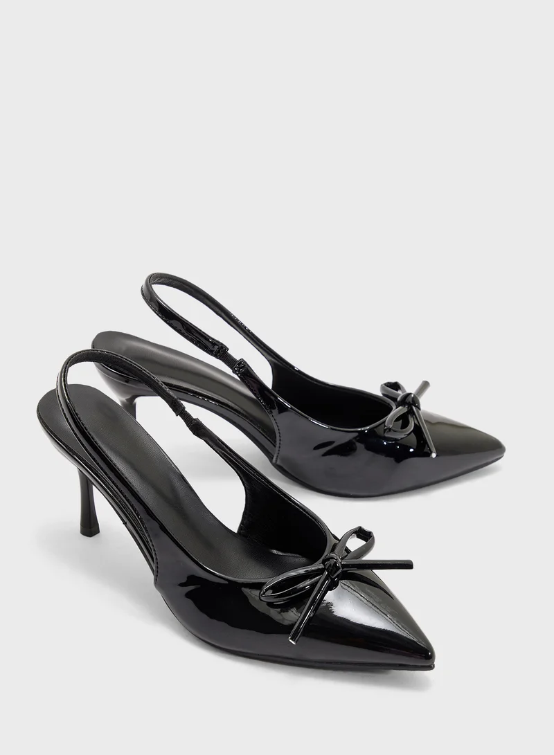 Ginger Slingback Pump With Bow Detail