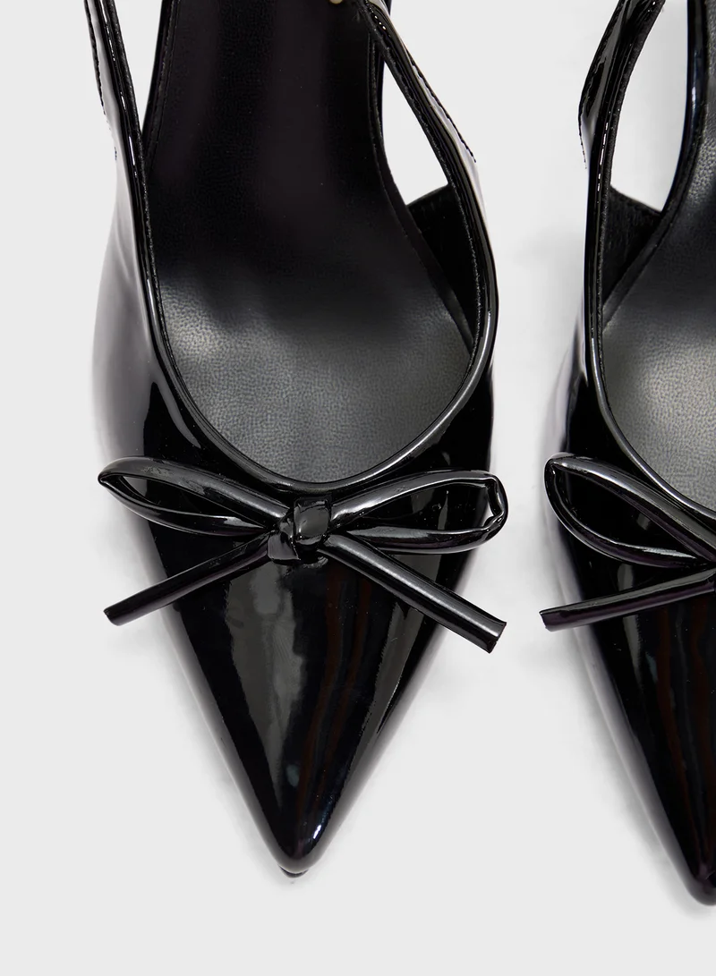 Ginger Slingback Pump With Bow Detail