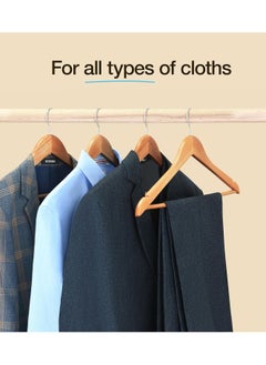 CityRiya-Long Wooden Hangers 30 Pack Durable & Slim Coat Hanger Suit Hangers Heavy Duty Robe Hangers with 360-Degree Rotatable Hook Wood Dress Hangers Clothes Hangers for Shirts, Jackets, Dress, Pant  - Image 3
