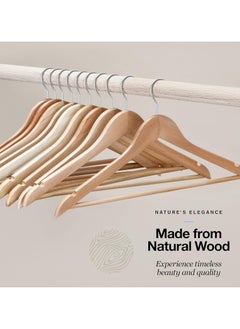 CityRiya-Long Wooden Hangers 30 Pack Durable & Slim Coat Hanger Suit Hangers Heavy Duty Robe Hangers with 360-Degree Rotatable Hook Wood Dress Hangers Clothes Hangers for Shirts, Jackets, Dress, Pant  - Image 5
