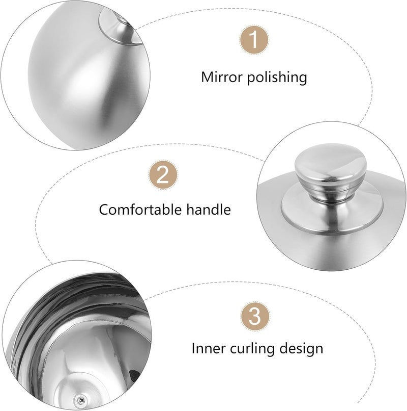 Stainless Steel Food Dome Cover 26Cm Oil Proof Cooking Lid for Teppanyaki Steak Grilling Kitchen Tool - Image 5