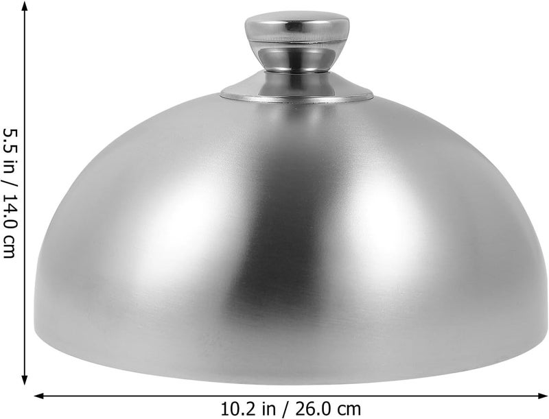 Stainless Steel Food Dome Cover 26Cm Oil Proof Cooking Lid for Teppanyaki Steak Grilling Kitchen Tool - Image 2