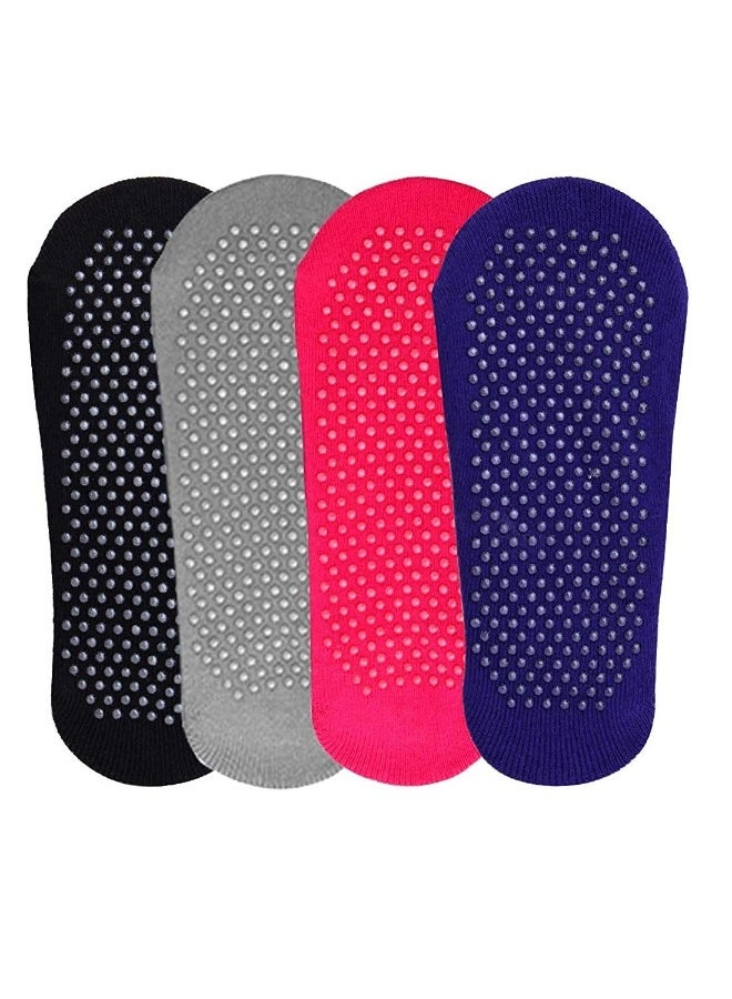 Generic Non Slip Grip Yoga Socks for Women Skid Pilates, Ballet, Dance, Barefoot Workout(4 PCS)  - Image 3