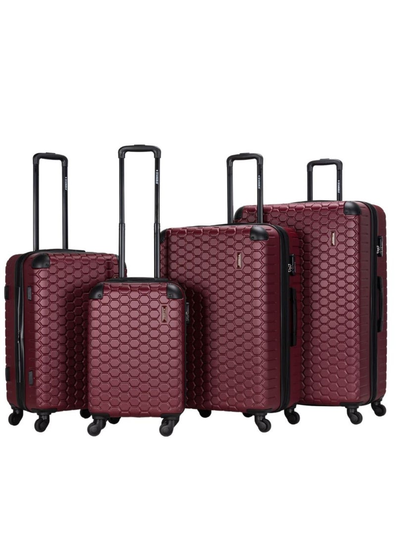 Stargold - 4 Pack Of Hardside Spinner Number Locked Luggage Trolley - Image 1