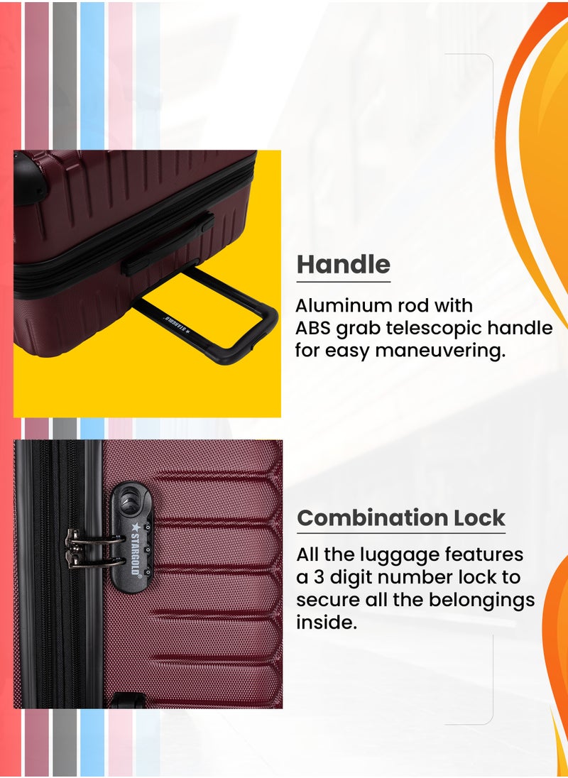 Stargold - 4 Pack Of Hardside Spinner Number Locked Luggage Trolley - Image 1