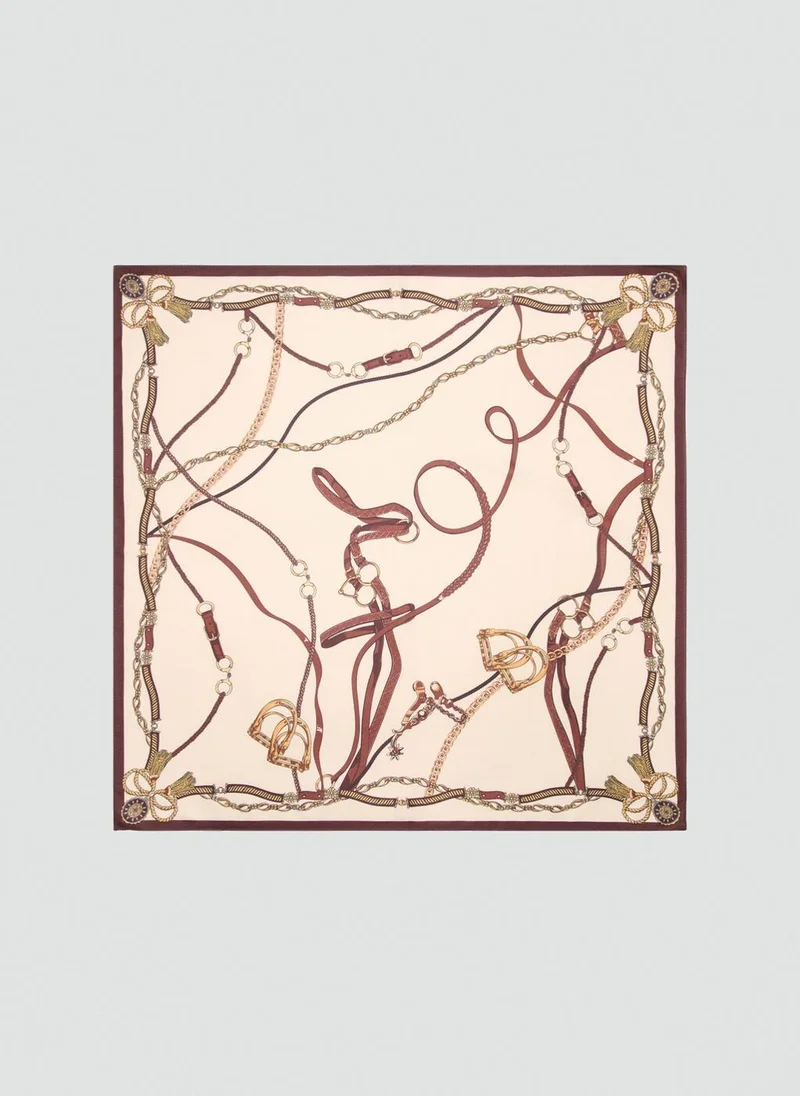 MANGO Chain-print scarf