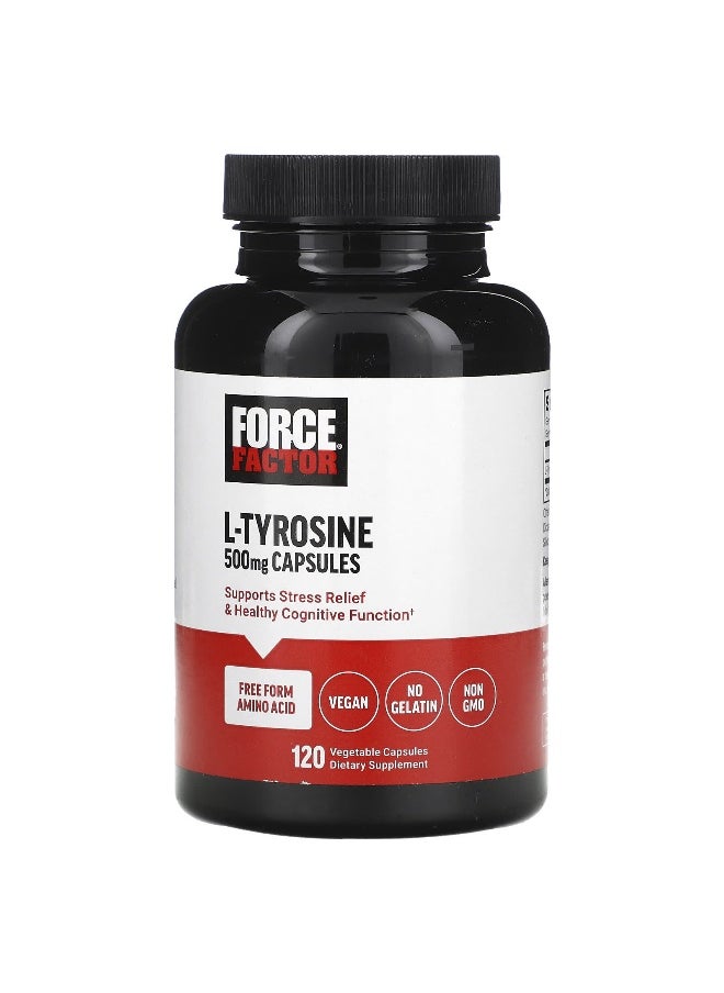 Force Factor Force Factor, L-Tyrosine, 1,000 mg, 120 Vegetable Capsules (500 mg per Capsule)  - Image 1