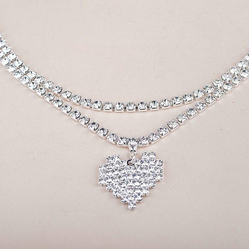 ZHITONG Cross-Border Hot-Selling Rhinestone Heart Waist Chain for Women - Versatile European-Style Fashion Body Chain Beach Accessory - Image 3