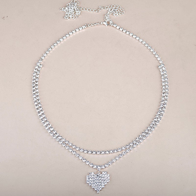 ZHITONG Cross-Border Hot-Selling Rhinestone Heart Waist Chain for Women - Versatile European-Style Fashion Body Chain Beach Accessory - Image 2