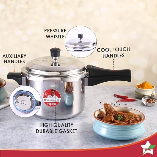 Wonderchef Nigella Tri-Ply Outer Lid Pressure Cooker 5L, 5 Years Warranty - Image 3