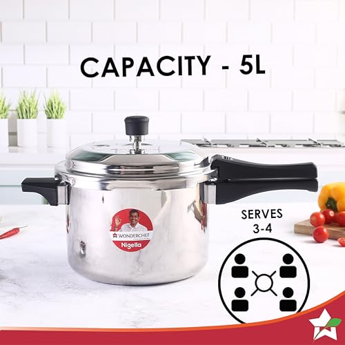 Wonderchef Nigella Tri-Ply Outer Lid Pressure Cooker 5L, 5 Years Warranty - Image 4