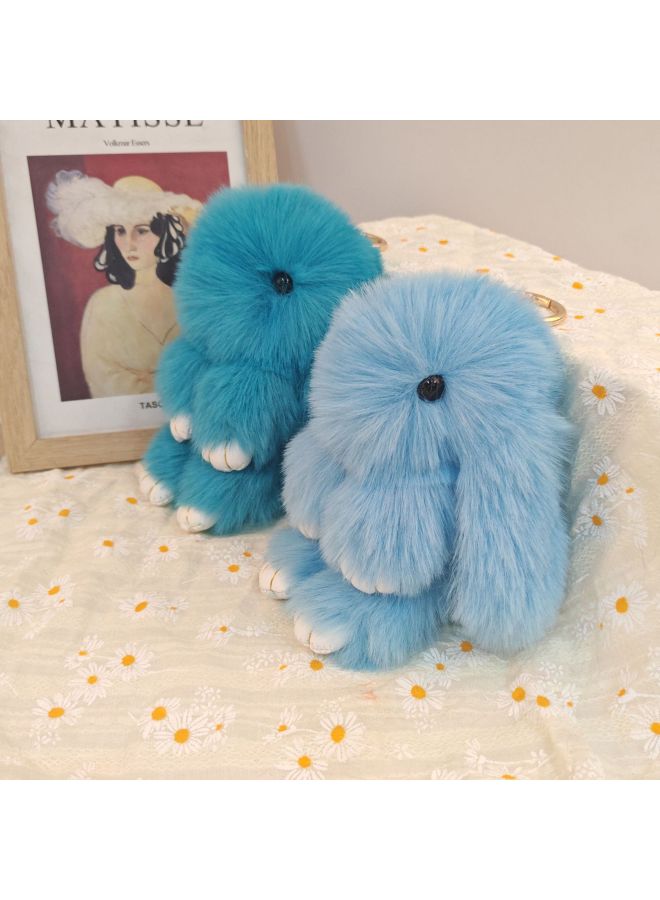 Rabbit Year Doll Scratching Doll Machine Toy Girl Gift Imitation Rex Rabbit Fur Pendant Cute Plush Rabbit Plush Toy-Specifications:Wine Red-Color:14cm Small Size - Image 3