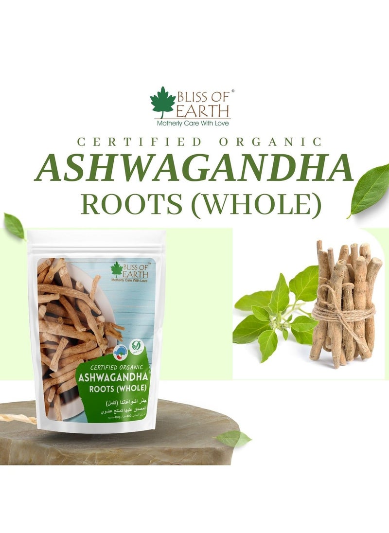 BLISS OF EARTH 2x100gm Ashwagandha root whole Indian Ginseng Withania Somnifera Helps Relives stress and Boost immunity Premium Edible Grade Root  - Image 2