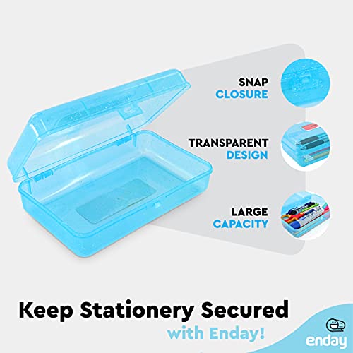 Emraw assorted colors Multipurpose school pencil box - Glitter Bright Color Box Pencil Case With Snap Close long lasting pencils school case math pencil box Pencil Case assorted colors (4-Pack) - Image 3