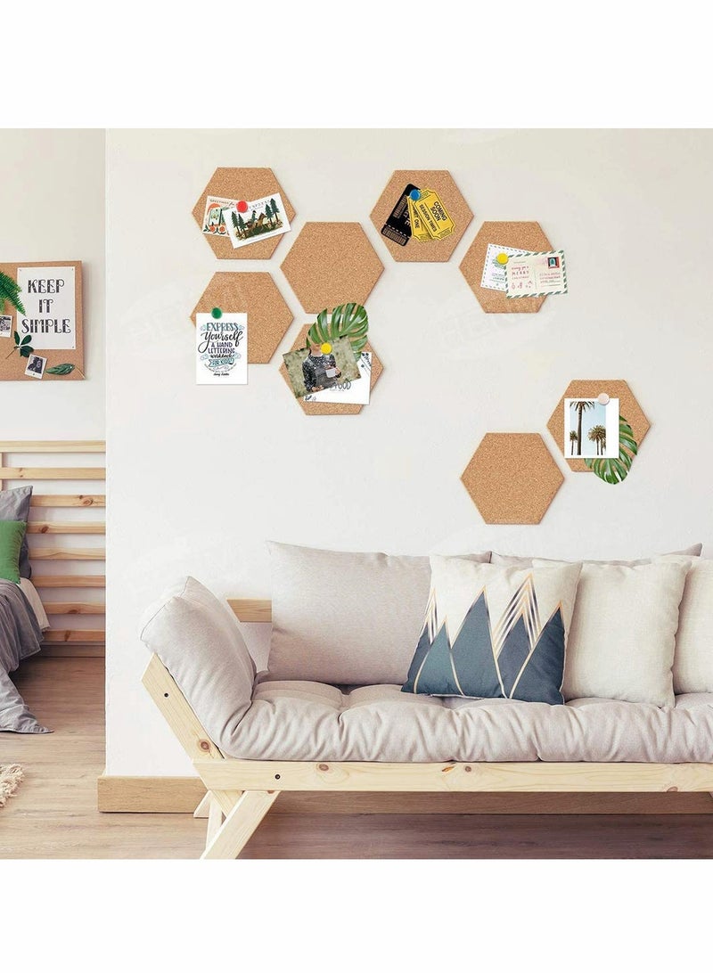 Excefore 5 Pack Cork Bulletin Board with 40 Push Pins Small Cork Notice Board Cork Board Tiles Self Adhesive Cork Memo Board for Home,Office and School  - Image 4