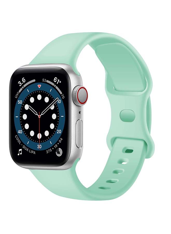 NIBEMINENT Infinity Solid Silicone Replacement Band for Apple Watch Series 1/2/3/4/5/6/SE 44/42mm Marine Green - Image 2