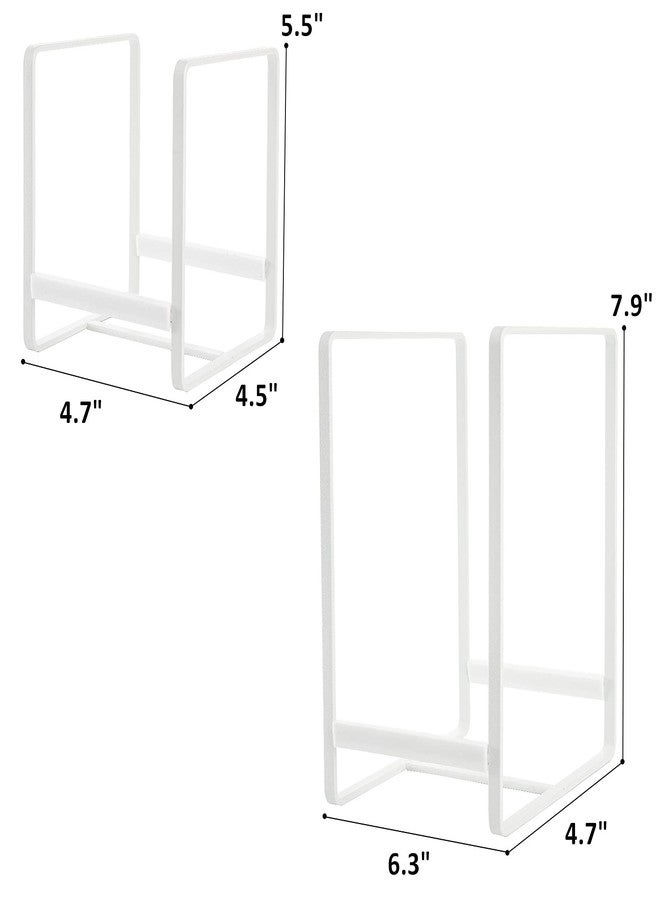 ZOOFOX 3 Pack Plate Holder Organizer, Upright Metal Dish Storage Stand, Dying Display Rack for Kitchen Cabinet, Counter and Cupboard (Small and Large, White) - Image 3