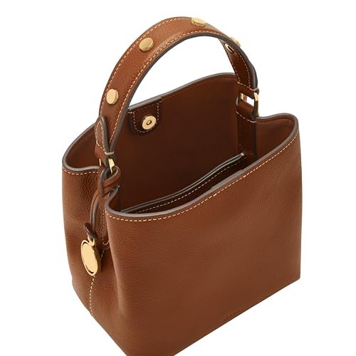 Fossil Women's Jessie Leather Small Bucket Shoulder Bag with Crossbody Strap Purse Handbag, Medium Brown (Model: ZB11002200) - Image 2