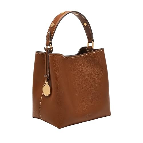 Fossil Women's Jessie Leather Small Bucket Shoulder Bag with Crossbody Strap Purse Handbag, Medium Brown (Model: ZB11002200) - Image 5