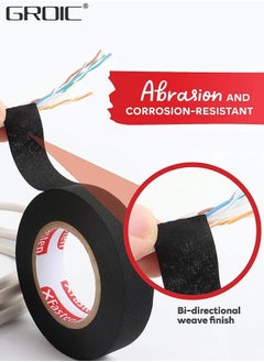 GROIC 6 Rolls Wire Harness Cloth Tape, Wire Harness Cloth Electrical Tape Wire Loom Tape Wiring Harness Automotive Cloth Tape Heat Proof Adhesive Fabric Tape for Automotive Electrical Wrap Protection  - Image 5