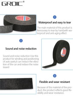 GROIC 6 Rolls Wire Harness Cloth Tape, Wire Harness Cloth Electrical Tape Wire Loom Tape Wiring Harness Automotive Cloth Tape Heat Proof Adhesive Fabric Tape for Automotive Electrical Wrap Protection  - Image 2