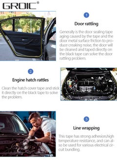 GROIC 6 Rolls Wire Harness Cloth Tape, Wire Harness Cloth Electrical Tape Wire Loom Tape Wiring Harness Automotive Cloth Tape Heat Proof Adhesive Fabric Tape for Automotive Electrical Wrap Protection  - Image 3