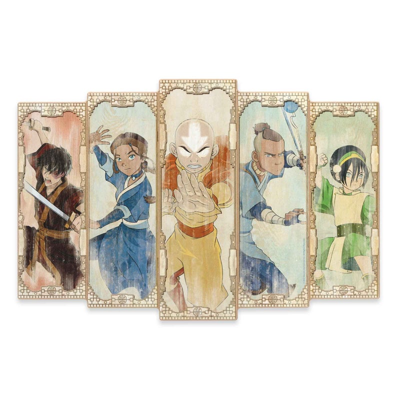 Open Road Brands Nickelodeon Avatar The Last Airbender Panel Wood Wall Decor Avatar Picture for Kids Bedroom or Play Room