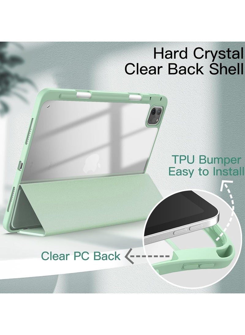 DUSALA 2 in 1 Case for Case for iPad Pro 11 inch (M4) 2024 with Pencil Holder, Slim Stand Protective Cover with Clear Transparent Back Shell for iPad Pro 11 inch Tablet, Support Auto Wake/Sleep With Tempered Glass - Image 2