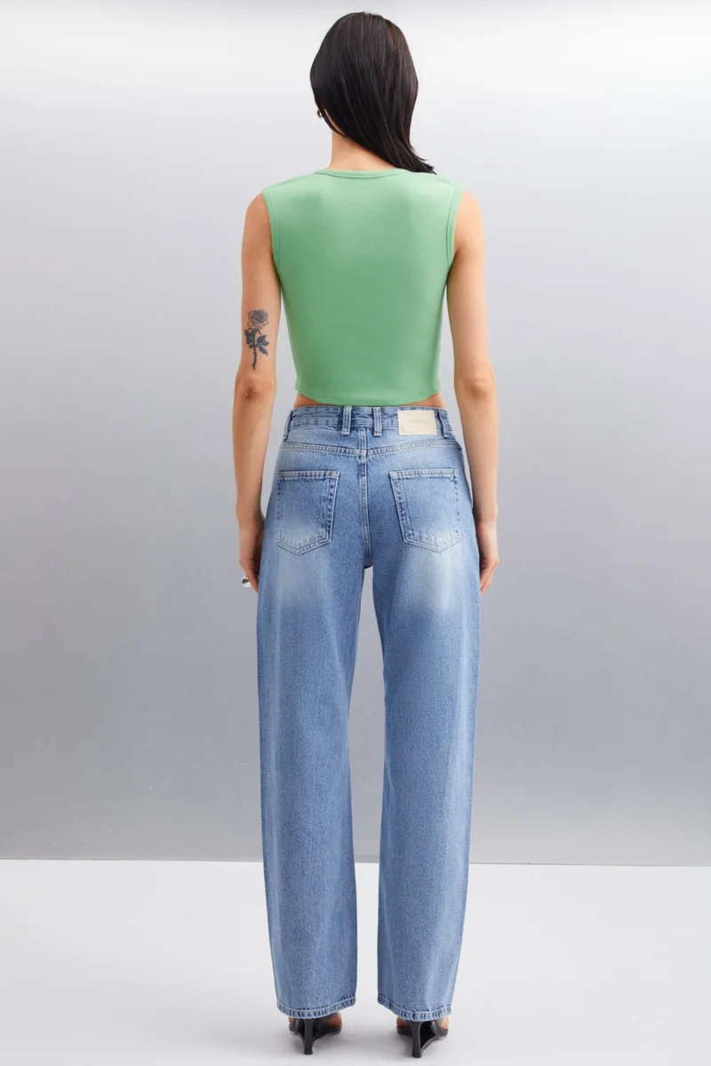 GRIMELANGE Paolina Women Crop Green Blouse