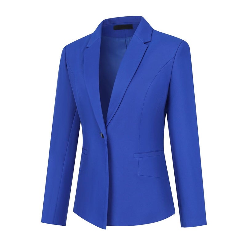 YUNCLOS Womens Suits 2 Piece Set Business Casual Long Sleeve Blazer and Pants Suit for Work Office Royal Blue - Image 3
