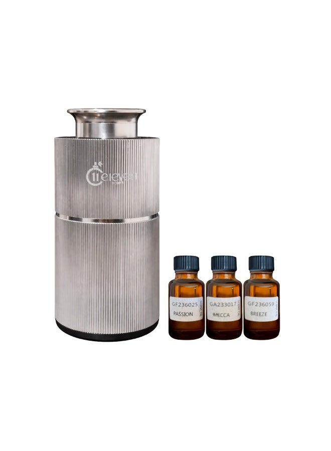 أحد عشر رائحة موزع عطر السيارة X3 بالموجات فوق الصوتية، جهاز نشر الزيوت العطرية، معطر هواء قابل لإعادة الشحن ولاسلكي، مصنوع من سبائك الألومنيوم، ضباب هادئ، 3 أوضاع تشغيل، جهاز تعطير فاخر للسيارة مناسب للـ SUV والمكتب والمنزل - Image 1