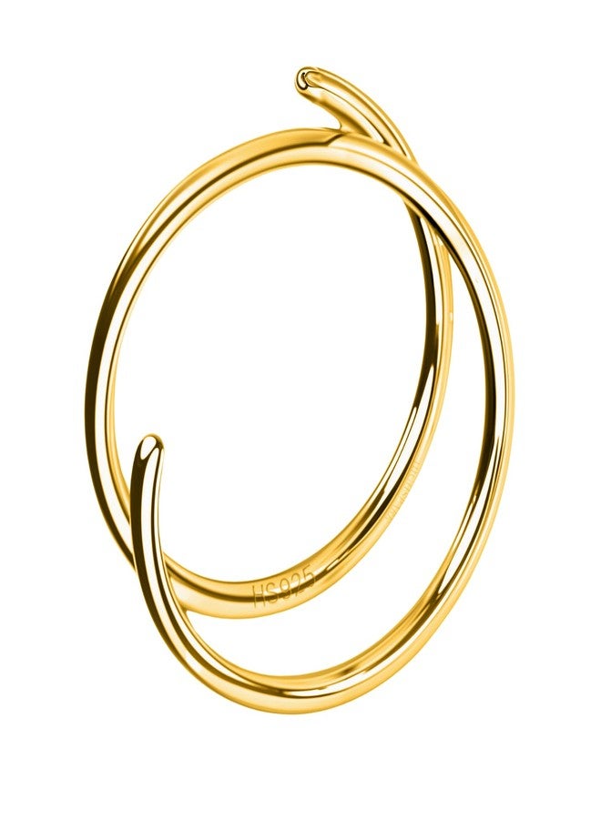 HighSpark 925 Silver Nose Ring for Women in 18K Gold Finish | 92.5 Sterling Silver & Stunning Shine | Lovely Gift for Women & Girls - Lined - Image 1