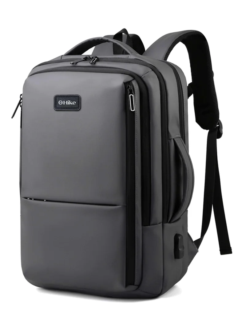 هايك Premium Durable 16.5-inch Backpack Water Resistant Laptop Daypack with Built in USB Port and Multi Compartments for Travel/Business/College/School, HK2102 - GREY