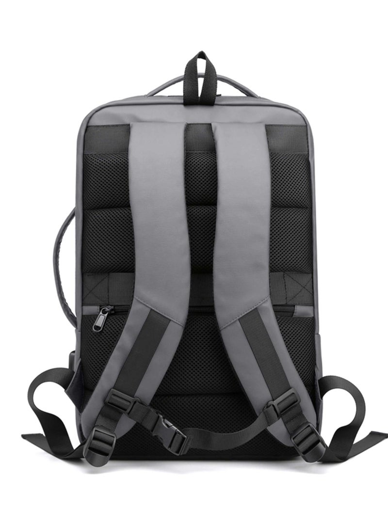 هايك Premium Durable 16.5-inch Backpack Water Resistant Laptop Daypack with Built in USB Port and Multi Compartments for Travel/Business/College/School, HK2102 - GREY - Image 4