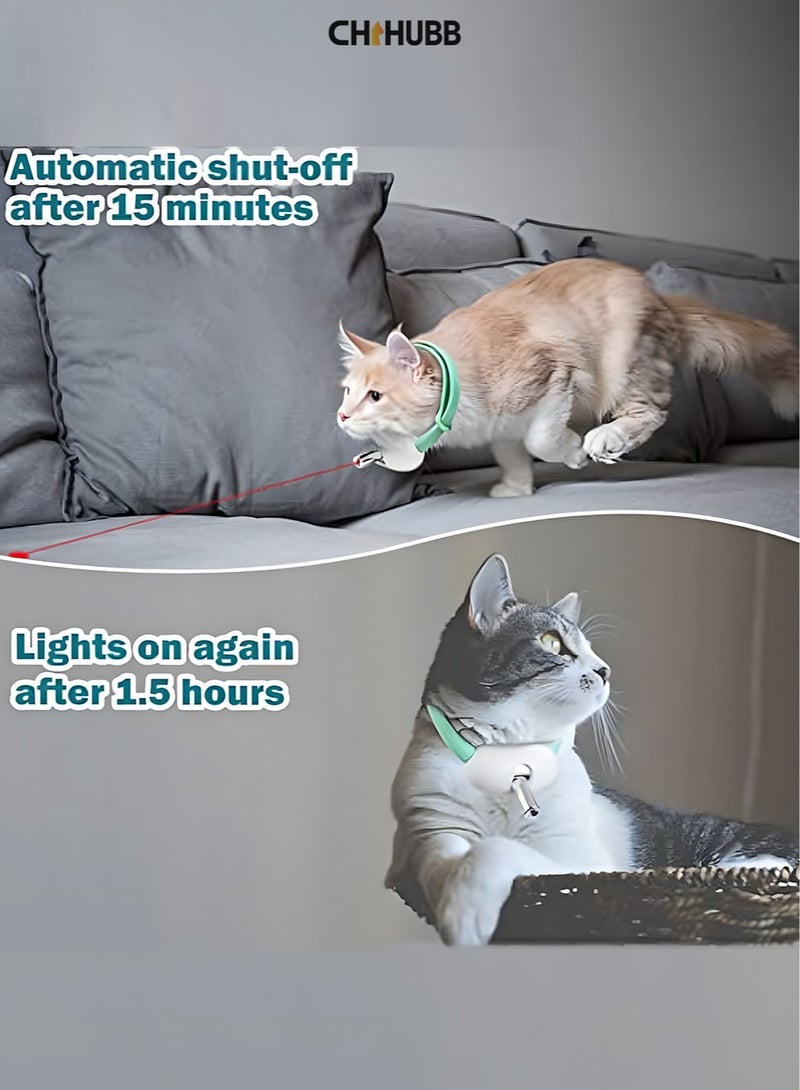 CHIHUBB LED Cat Collar Toy – USB Rechargeable Wearable Pet Toy with Automatic Light Movement, Hands-Free Indoor Play – Mint Green - Image 3