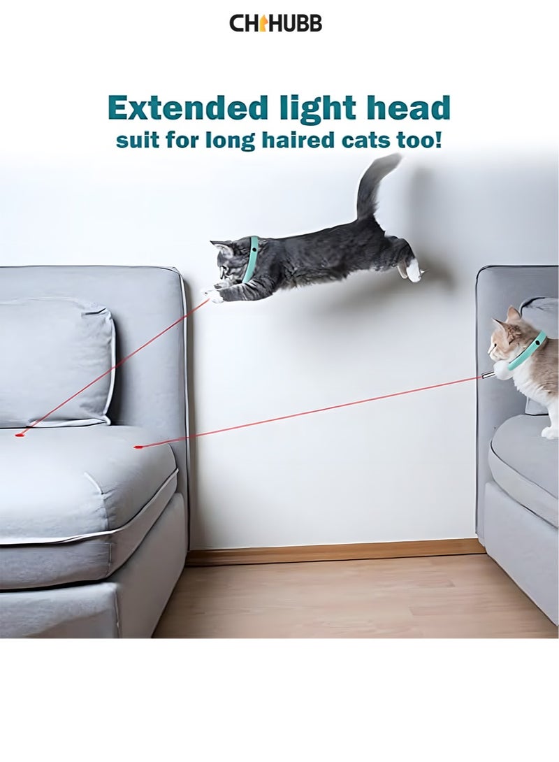 CHIHUBB LED Cat Collar Toy – USB Rechargeable Wearable Pet Toy with Automatic Light Movement, Hands-Free Indoor Play – Mint Green - Image 5