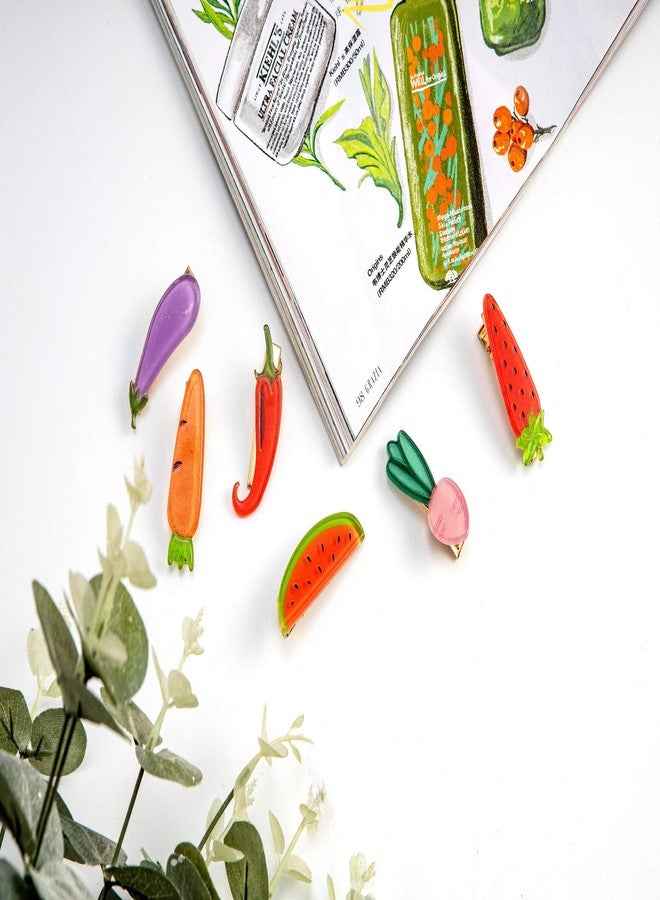 Hair Clips, Cute Hair Accessories Alligator Clips Bobby Pins, Kawaii Acrylic Barrettes with Metal Clips and Gift Box （6 Pack Fruit) - Image 3