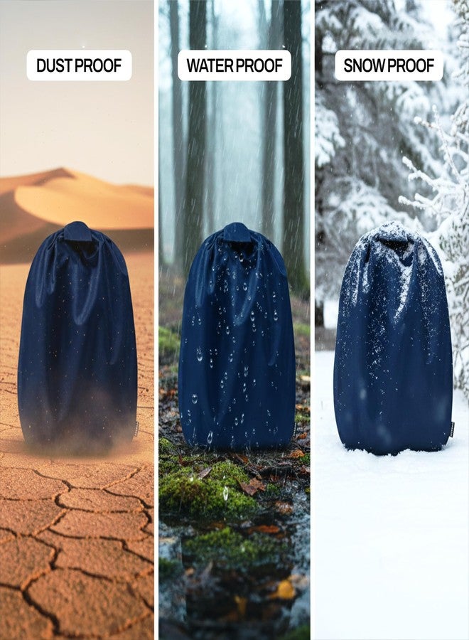 MUTMAIN Full Bag Cover Waterproof rain Cover for Backpack 20L to 50L with Storage Pouch, Drawstring Bag Design, All Side Covered Bags for School, Laptop, Travel and Camera with Shoulder Strap (Nblue) - Image 3
