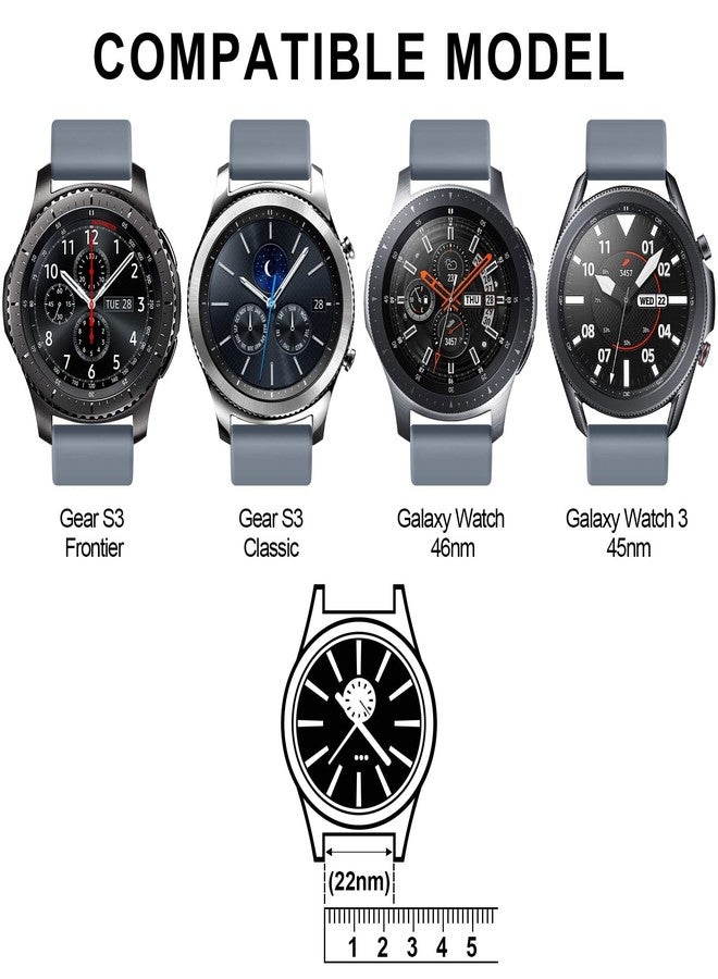 اي كي سوار ساعة AK لساعات Amazfit Bip 6/5 و Amazfit GTR 4/3 Pro / 3 / 2e / 2 / GTR الذكية مقاس 47 مم، سوار رياضي من السيليكون الناعم مقاس 22 مم متوافق مع ساعات Bip 6/5 و GTR 4 للرجال والنساء (أزرق رمادي) - Image 2