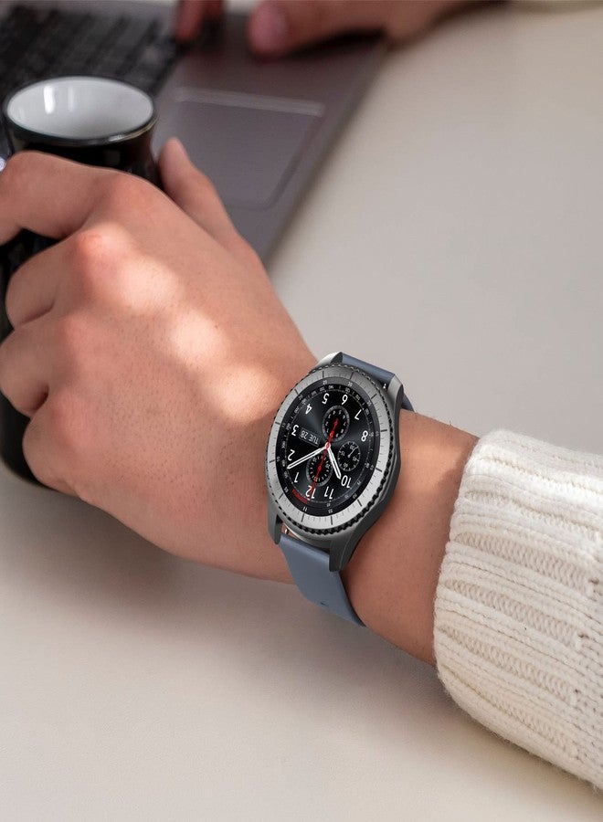 اي كي سوار ساعة AK لساعات Amazfit Bip 6/5 و Amazfit GTR 4/3 Pro / 3 / 2e / 2 / GTR الذكية مقاس 47 مم، سوار رياضي من السيليكون الناعم مقاس 22 مم متوافق مع ساعات Bip 6/5 و GTR 4 للرجال والنساء (أزرق رمادي) - Image 5